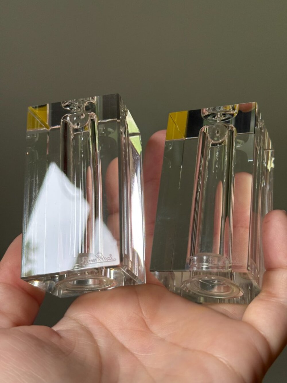 Vintage Rosenthal 1.5x2.75" Crystal Glass Salt and Pepper Shakers Set Rectangle